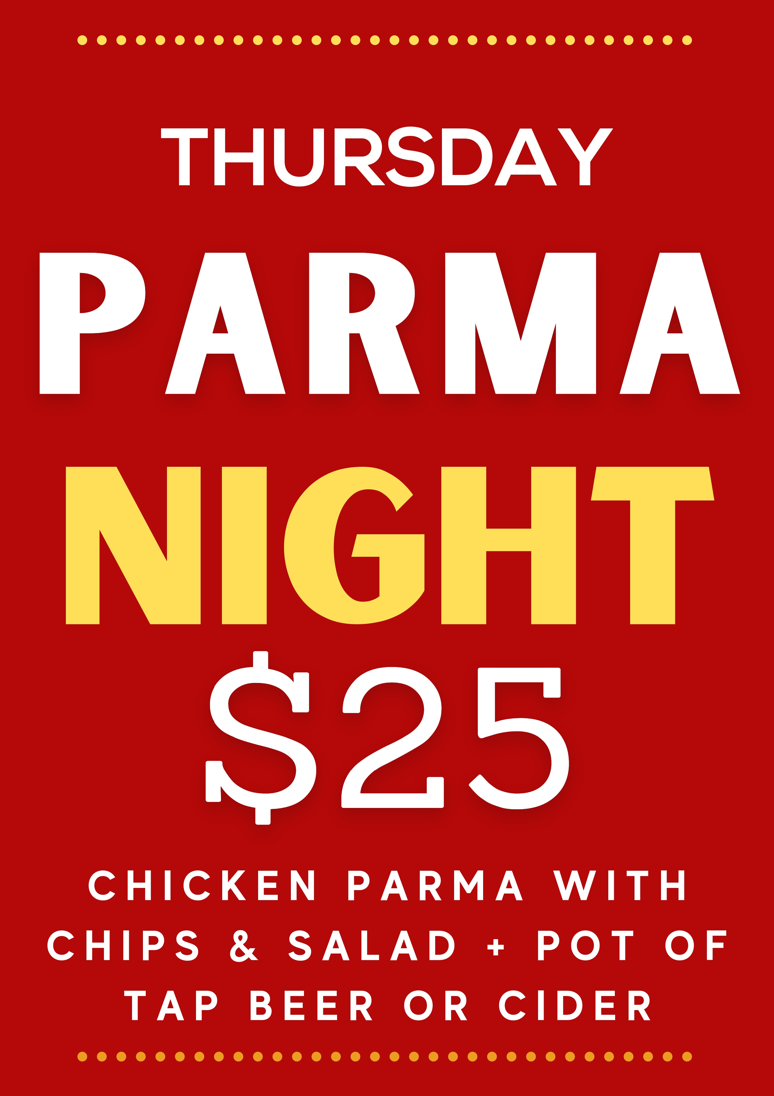 Thursday - Parma Night