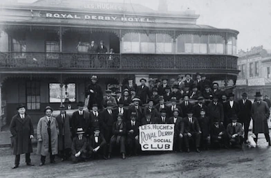 image of the Les Hughes Social Club outside the Royal Derby Hotel
